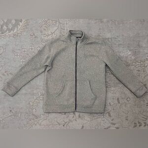 Old Navy Lightweight Beige/Tab Full-Zip Kids Fleece Jacket, Size 6/7 Small, EUC